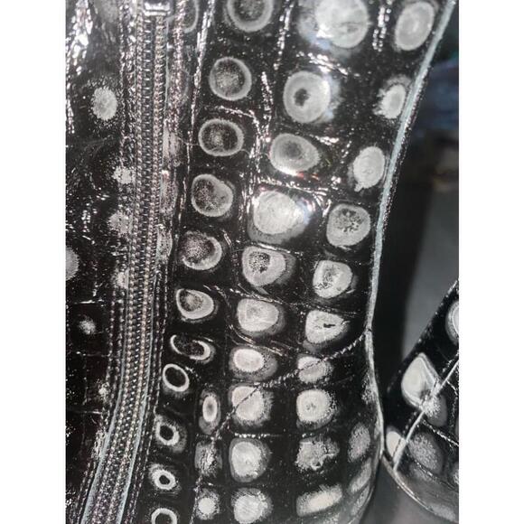 Women's Charles David Black Leather Boots Size 6 - Picture 6 of 11